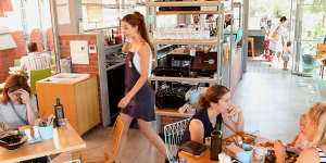 Indoor-outdoor cafe Dear Abbey blends old and new.