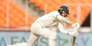 Matt Kuhnemann was sent out to open the batting in place of an injured Usman Khawaja late on day four of the last Test.