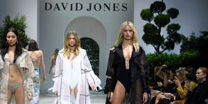 Sheer brilliance:(from left) Jessica Gomes,Victoria Lee and Karolina Kurkova at rehearsals for the David Jones spring-summer launch on Wednesday.
