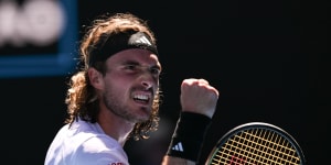 Stefanos Tsitsipas has loyal supporters in Melbourne. 