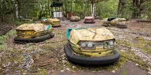 An amusement park that never opened in Pripyat,Chernobyl.