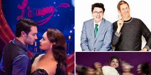 Clockwise from main:Des Flanagan and Alinta Chidzey star in Moulin Rouge! The Musical;James Valentine and HG Nelson;Stacey Alleaume stars in La Traviata.