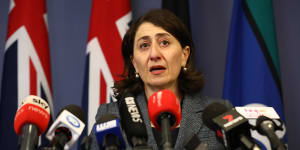 Gladys Berejiklian announcing her resignation as premier and from parliament on Friday.