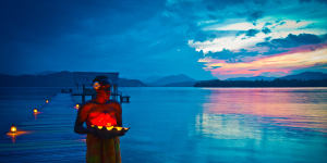 A beautiful Evening at Tavanipupu Island Resort. 