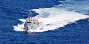 A US naval vessel in the Pacific Ocean during a training exercise last year.