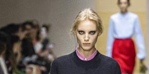 Jewel-bright accents enliven cold-season colours on last month’s Prada catwalk in Milan.