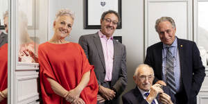 Nadia,Michael,cousin Jacob and father Fred Neuman at the family's Mondial Pink Diamond Atelier in Sydney's CBD.