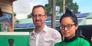 Greens MLC David Shoebridge with Xiaoran Shi.