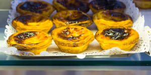 Famous Portugese custard tarts from Confeitaria Nacional,Lisbon's oldest pastry shop. 