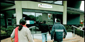 Unemployed people seek assistance at Centrelink.
