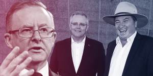 Composite:Anthony Albanese,Scott Morrison and Barnaby Joyce.