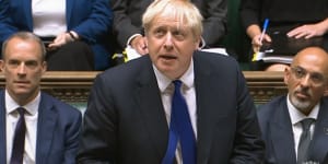 You can’t make me go ... Boris Johnson at Prime Minister’s Questions on Wednesday.