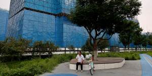 The construction site of residential buildings by Chinese developer Country Garden in Beijing.