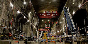 One of the giant caverns where a tunnel boring machine will be assembled over the next four months.