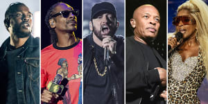 Kendrick Lamar,Snoop Dogg,Eminem,Dr Dre and Mary J Blige are performing at the Super Bowl halftime show on Monday.