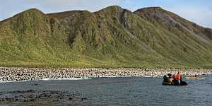 Not a patch of beach free:Lusitania Bay