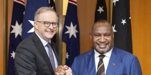 Prime Minister Anthony Albanese and PNG Prime Minister James Marape in December. 