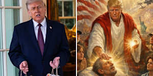 Donald Trump has deleted a social media post of an image depicting him as Jesus Christ.
