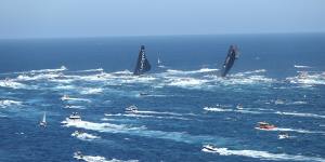 LawConnect and Master Lock Comanche in lock step on the Sydney to Hobart. 