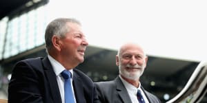 Australian cricket legends Rod Marsh and Dennis Lillee at the MCG in 2017.