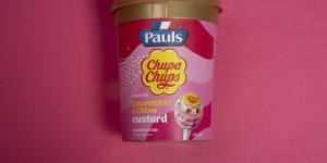 Pauls Strawberry Cream Chupa Chups custard.