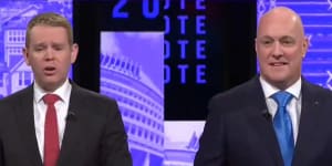 NZ Prime Minister Chris Hipkins and Opposition Leader Chris Luxon on Thursday night. 