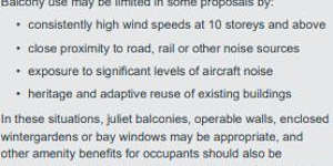 Rules on apartments in NSW say they have to have a minimum depth of one metre to be counted.