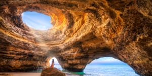 Natural sea cave of Benagil,Algarve,Portugal.