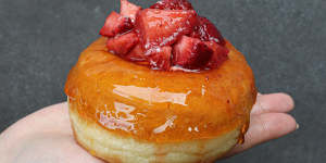 The strawberries and cream doughnut from Duo Duo.