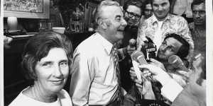 Gough and Margaret Whitlam after the 1972 federal election.