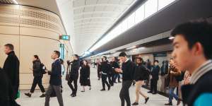 The new Martin Place metro station is the new line’s second busiest.