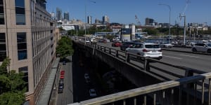 The project involves widening a stretch of the Western Distributor by two lanes.