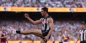 In the spotlight:Scott Pendlebury was an important player on grand final day against Brisbane;now his future has become a hot topic.