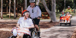 Residents of BaptistCare Macquarie Park are taken for a ride throughout the grounds of Macquarie University by John Kelman.