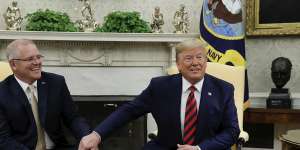 Prime Minister Scott Morrison and US President Donald Trump during their meeting in the Oval Office on September 20.