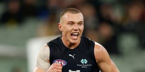 What a year:Patrick Cripps won his fourth John Nicholls medal,capping a fine season when he was crowned Brownlow medallist. 