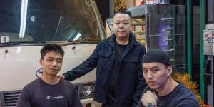 From left:Dick Kwong,Howard Lee and Howin Chui from Kowloon Cafe in Burwood.