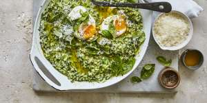 Jill Dupleix's Green herb risotto with parmesan.