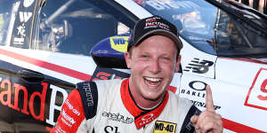 A delighted Will Brown after topping the timesheets.