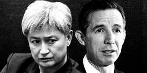 Foreign Affairs Minister Penny Wong and opposition foreign affairs spokesman Simon Birmingham. 