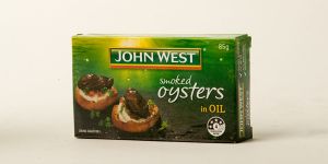 John West smoked oysters in oil.