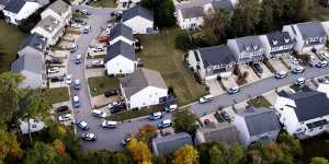 An aerial shot of the scene of the shooting.
