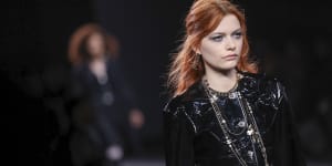 Fade to black. A model in the Chanel autumn/winter 2023 ready-to-wear show in Paris.