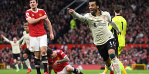 Liverpool’s Mohamed Salah during last month’s demolition of Manchester United at Old Trafford.