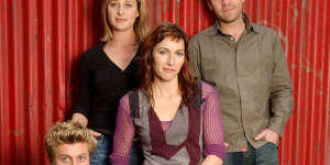 Cast members from the Fox television series Love My Way (from left) Dan Wyllie,Asher Keddie,Claudia Karvan and Brendan Cowell.
