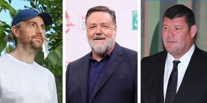 Mike Cannon-Brookes,Russell Crowe and James Packer.
