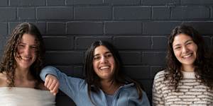 University of NSW student Chloe,with friends Sienna Eswaran and Amali Bridgen.