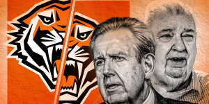 Barry O’Farrell was axed as Wests Tigers chair,while the future of CEO Shane Richardson is under a cloud.