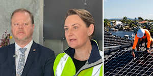 Environment Minister Matthew Swinbourn,Energy Minister Amber-Jade Sanderson,Solar panels,WA,Perth. 