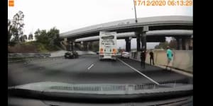Dashcam footage of the final moments of Raghe Abdi's life,on the Logan Motorway.